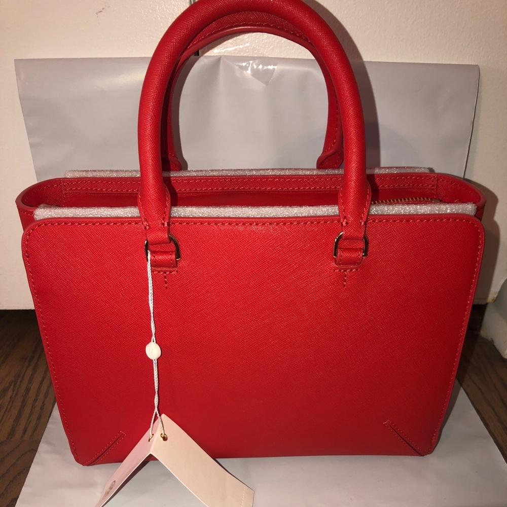 NWT Tory Burch  Emerson Small Red Tote Leather Satchel - Picture 5 of 9